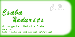 csaba medurits business card